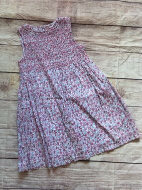 JoJo Maman Bebe Pink Smocked Cotton Dress